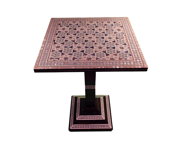 Moroccan Mother of Pearl Square Table single leg